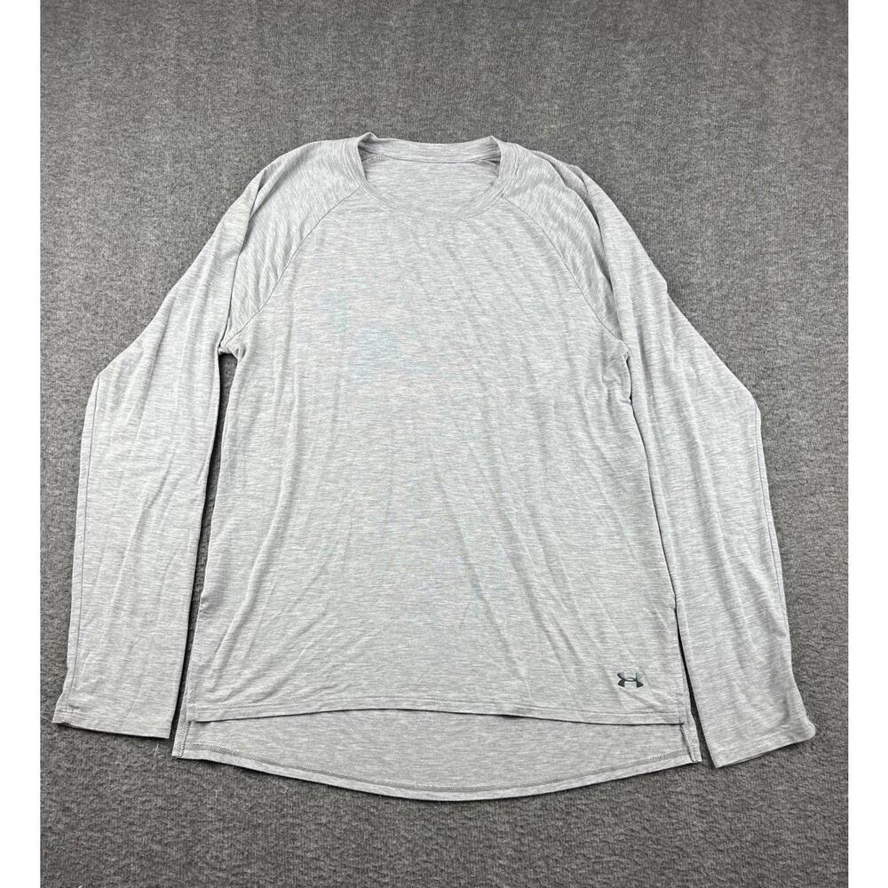Under Armour Long Sleeve Activewear Top Gray Size Medium